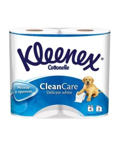 Туалетная бумага Kleenex Клинекс белая Delicate White 2 сл 4 шт Kimberly-clark