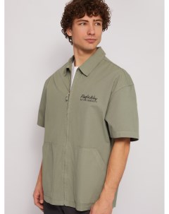 Куртка рубашка из хлопка на молнии с коротким рукавом Zolla