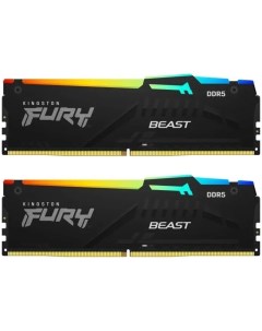 Модуль памяти DIMM 32Gb 2х16Gb DDR5 PC44800 5600MHz Fury Beast RGB Black KF556C40BBAK2 32 Kingston