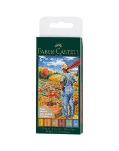 Набор ручек капиллярных Faber Castell Pitt Artist Pen Brush Harvest 6 шт пластик уп европодве Faber–сastell