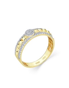 Кольцо с 45 бриллиантами из комбинированного золота Мастер бриллиант