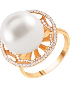 Кольцо с бриллиантами и жемчугом из красного золота Джей ви
