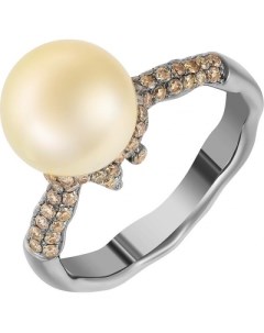 Кольцо с бриллиантами и жемчугом из золота Джей ви