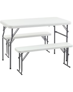 Комплект стола и двух скамеек Кейт белый УТ000036671 Stool group