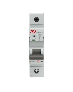 Автоматический выключатель Averes AV 6 1Р 2А тип C 6 кА 230 В на DIN рейку mcb6 1 02C av Ekf