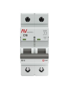 Автоматический выключатель Averes AV 6 2Р 16А тип C 6 кА 230 В на DIN рейку mcb6 2 16C av Ekf