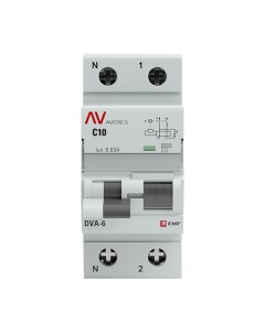 Автомат дифференциальный Averes DVA 6 10А 30 мА 1P N тип АС 6 кА rcbo6 1pn 10C 30 ac av Ekf