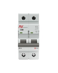Автоматический выключатель Averes AV 6 2Р 50А тип C 6 кА 230 В на DIN рейку mcb6 2 50C av Ekf