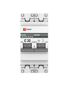 Автоматический выключатель PROxima ВА 47 63 2Р 32А тип C 4 5 кА 230 В на DIN рейку mcb4763 2 32C pro Ekf