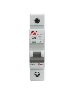 Автоматический выключатель Averes AV 6 1Р 20А тип C 6 кА 230 В на DIN рейку mcb6 1 20C av Ekf