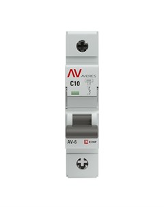 Автоматический выключатель Averes AV 6 1Р 10А тип C 6 кА 230 В на DIN рейку mcb6 1 10C av Ekf