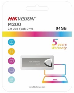 Флешка HS USB M200 STD 64G EN 64 ГБ серебристый Hikvision