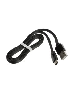 Кабель Type C USB 2 4 А 1 м зарядка передача данных плоский пакет черный Eltronic