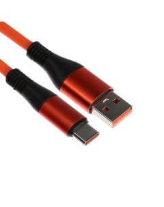 Кабель Type C USB 5 A оплётка TPE утолщенный 1 метр оранжевый Simaland