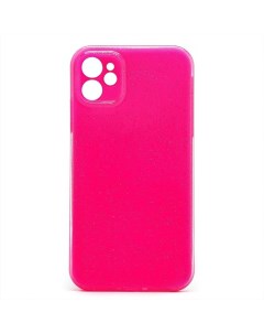 Чехол iPhone 11 силиконовый с блестками 3 розовый Promise mobile