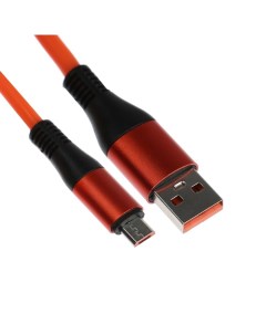 Кабель MicroUSB USB 2 4 A оплётка TPE утолщенный 1 метр оранжевый Simaland