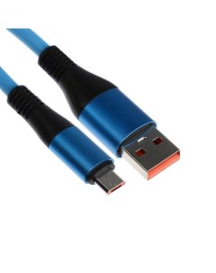 Кабель MicroUSB USB 2 4 A оплётка TPE утолщенный 1 метр синий Simaland