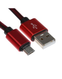 Кабель MicroUSB USB 2 1 А оплётка нейлон 2 метра красный Simaland