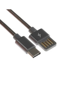Кабель Type C USB 2 1 А металлическая оплётка 1 метр чёрный Simaland