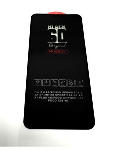 Защитное стекло для Xiaomi Redmi 9a 9c 10a повышенной прочности 6D черное Mossily