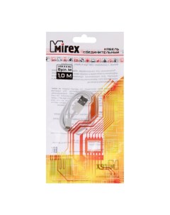 Кабель Lightning USB 1А 1 метр в пакете белый Mirex