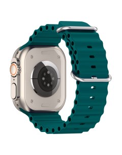 Ремешок океанская цепь для Apple Watch 1 9 SE Ultra 42 44 45 49 мм темно зеленый Strap classic
