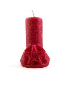 Красная свеча Пентаграмма Magic-kniga