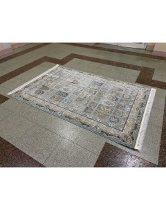 Ковер комнатный Karpet World Mashad Голубые шашки 150 см на 225 см Iranos