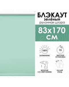 Рулонные шторы Lux блэкаут 83х170 см зеленый Эскар
