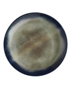 Тарелка мелкая Nanocream Dark Blue фарфор 30 см темно синий Kutahya