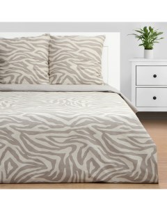 Комплект постельного белья Beige zebra евро бязь бежевый Этель
