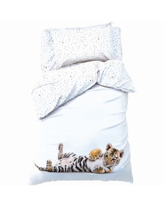 Комплект постельного белья Little tiger 1 5 спальный бязь белый Этель