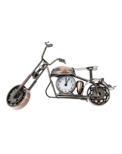 Изделие декоративное с часами Мотоцикл металлическое 11 5x22 5x8 5 см Remecoclub