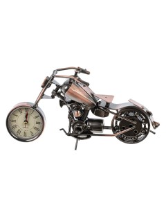 Изделие декоративное с часами Мотоцикл металлическое 11 5x24x12 см Remecoclub