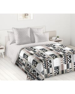 Комплект постельного белья Эрнесто евро поплин серый Текс-дизайн
