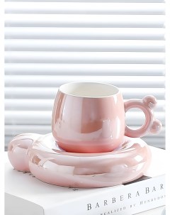 Чайная пара Мишка розовый глянец Wonder me gift