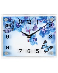 Часы настенные 21 ВЕК 2026 1120 Фиолетовые орхидеи и бабочки Nobrand