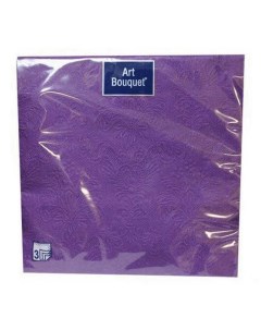 Салфетки бумажные Rondo Барокко трехслойные фиолетовые 32 см 12 шт Art bouquet