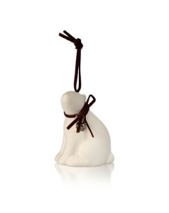Сувенир Новый год Мишка с бубенчиком керамический на шнурке 6 8 см Артус