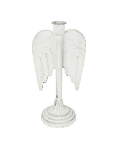 Подсвечник Крылья ангела белый металлический Гласар