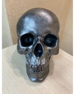 Статуэтка интерьерная череп серебро Мастерская декора