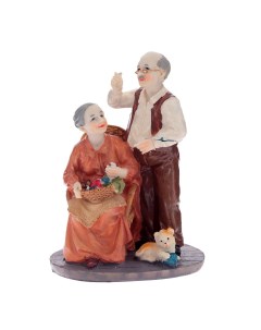 Фигурка декоративная Бабушка с дедушкой из полимера 20 5x14 5x11 5 см Remecoclub