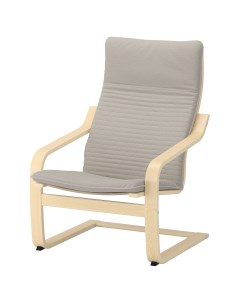 Кресло с подушкой POANG березовый шпон светло бежевый Ikea