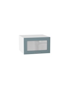 Навесной шкаф горизонтальный 610 МС Валерия МДФ цвет Белый Лагуна софт Ф86 Сурская мебель