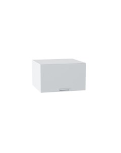 Навесной шкаф горизонтальный 610 МС МЕМФИС МДФ Белый Атласный серый Ф85 Сурская мебель
