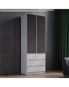Шкаф двухдверный Квазар ШК 038 ЗР с зеркалом 220 80 51 4 см белый Уютная логика