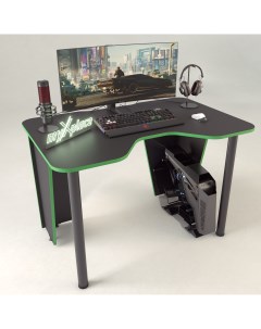 Игровой компьютерный стол 110 Черно зеленый Myxplace