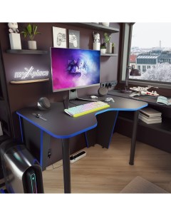 Игровой компьютерный стол 110 Черно синий Myxplace