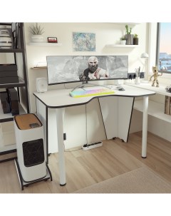 Игровой компьютерный стол 110 Бело черный Myxplace