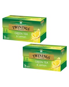 Чай зеленый Green Tea Lemon 1 6 г 2 упаковки по 25 шт Twinings